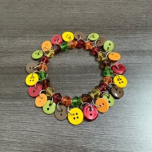 Colorful Button Beaded Bracelet